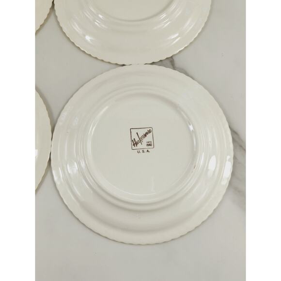 Harkerware Bread Plate Currier & Ives 6 1/4" Countryside Winter Scene USA x 5 - Picture 12 of 16